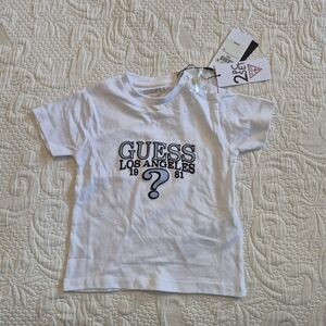 Guess boys size 18 months white Guess embroidered short sleeve shirt NWT